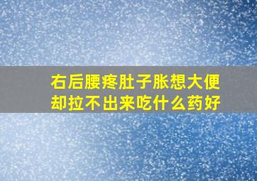 右后腰疼肚子胀想大便却拉不出来吃什么药好