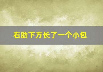 右肋下方长了一个小包