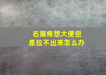 右腹疼想大便但是拉不出来怎么办