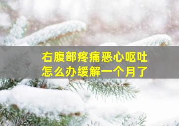 右腹部疼痛恶心呕吐怎么办缓解一个月了