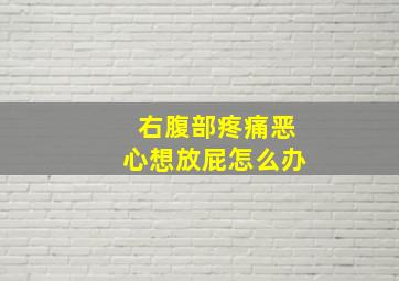 右腹部疼痛恶心想放屁怎么办