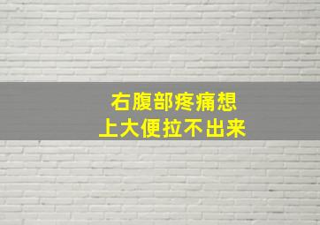 右腹部疼痛想上大便拉不出来