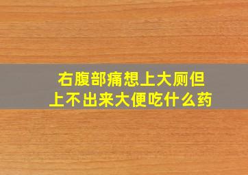 右腹部痛想上大厕但上不出来大便吃什么药