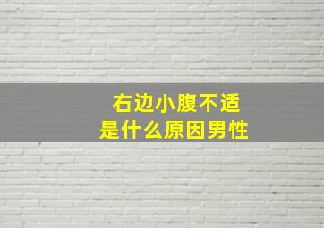 右边小腹不适是什么原因男性