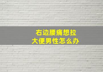 右边腰痛想拉大便男性怎么办