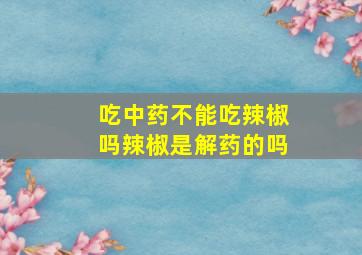 吃中药不能吃辣椒吗辣椒是解药的吗