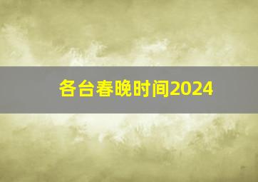 各台春晚时间2024