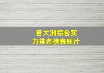 各大洲综合实力排名榜表图片