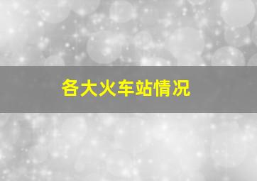 各大火车站情况