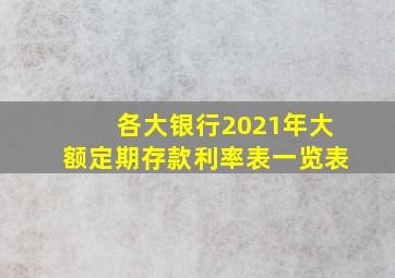 各大银行2021年大额定期存款利率表一览表