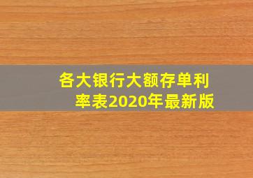 各大银行大额存单利率表2020年最新版