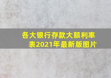 各大银行存款大额利率表2021年最新版图片