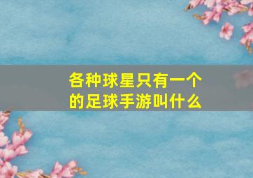 各种球星只有一个的足球手游叫什么