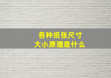 各种纸张尺寸大小原理是什么