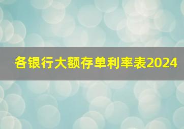 各银行大额存单利率表2024