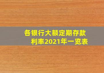 各银行大额定期存款利率2021年一览表