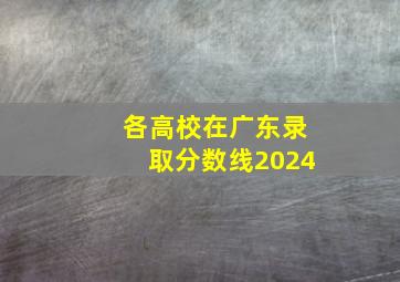 各高校在广东录取分数线2024