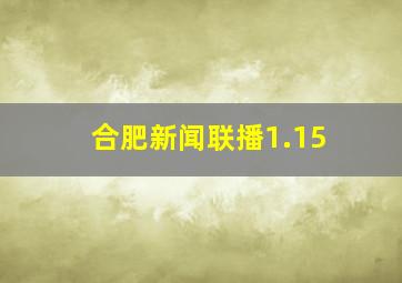 合肥新闻联播1.15