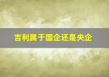 吉利属于国企还是央企