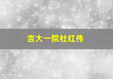 吉大一院杜红伟