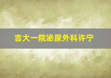 吉大一院泌尿外科许宁