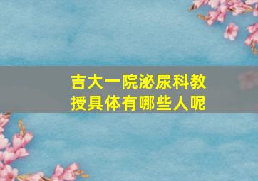 吉大一院泌尿科教授具体有哪些人呢