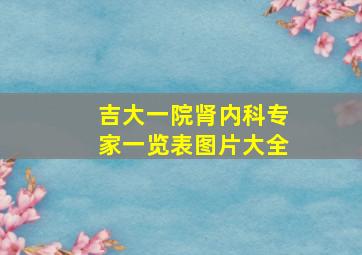 吉大一院肾内科专家一览表图片大全