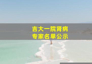 吉大一院肾病专家名单公示