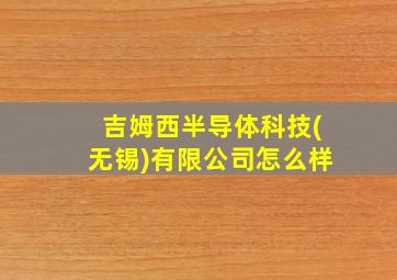 吉姆西半导体科技(无锡)有限公司怎么样