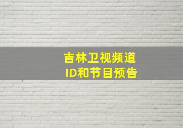 吉林卫视频道ID和节目预告