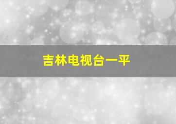 吉林电视台一平