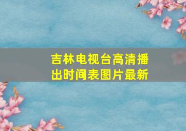 吉林电视台高清播出时间表图片最新