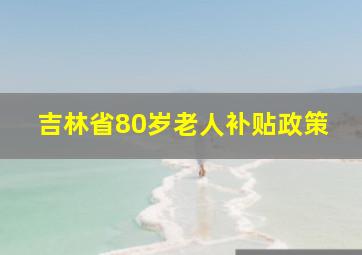 吉林省80岁老人补贴政策