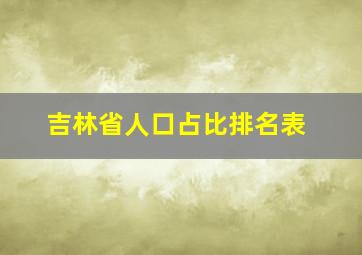 吉林省人口占比排名表