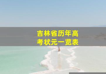 吉林省历年高考状元一览表