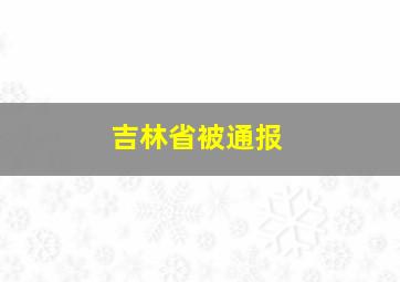 吉林省被通报