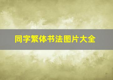 同字繁体书法图片大全