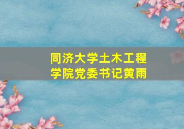 同济大学土木工程学院党委书记黄雨