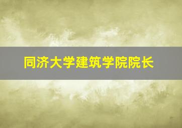 同济大学建筑学院院长