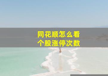 同花顺怎么看个股涨停次数