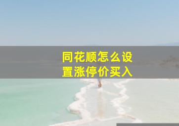 同花顺怎么设置涨停价买入