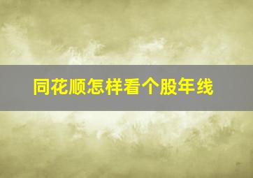 同花顺怎样看个股年线