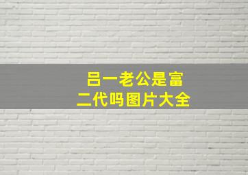 吕一老公是富二代吗图片大全