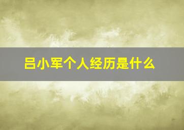 吕小军个人经历是什么