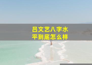 吕文艺八字水平到底怎么样