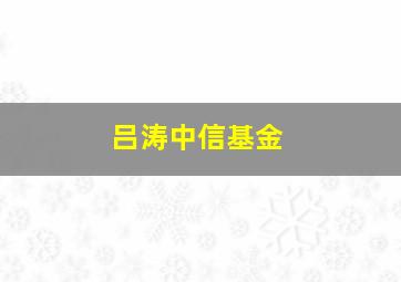 吕涛中信基金