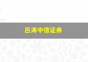 吕涛中信证券