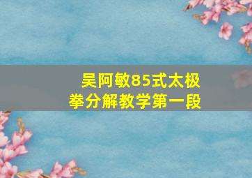 吴阿敏85式太极拳分解教学第一段