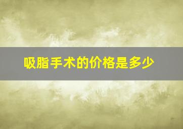 吸脂手术的价格是多少