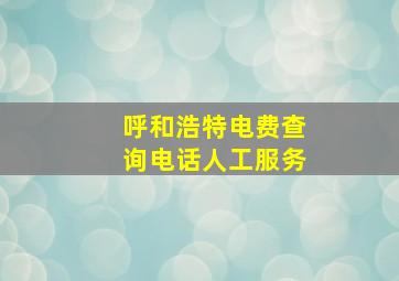 呼和浩特电费查询电话人工服务